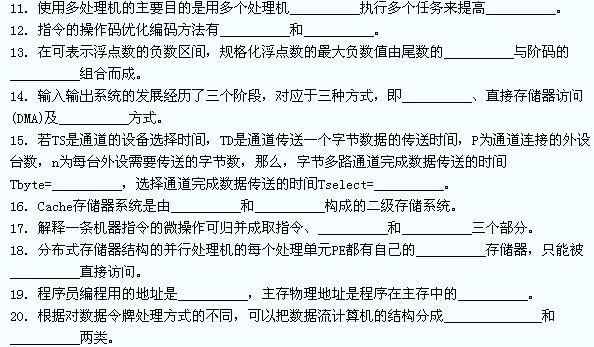 全国2010年4月高等教育计算机系统结构小自考试题