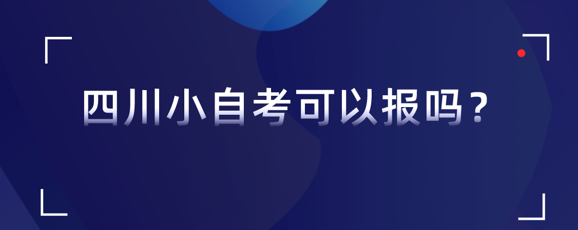 四川小自考可以报吗？