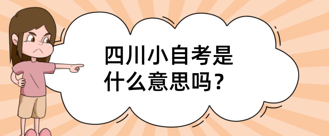 四川小自考是什么意思吗？