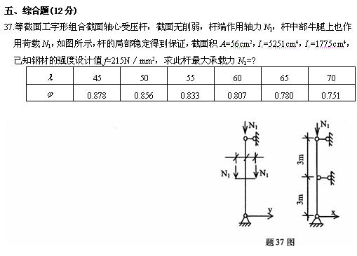 全国2010年4月高等教育自学考试钢结构试题