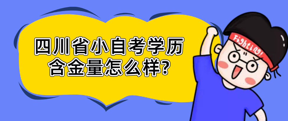 四川省小自考学历含金量怎么样?